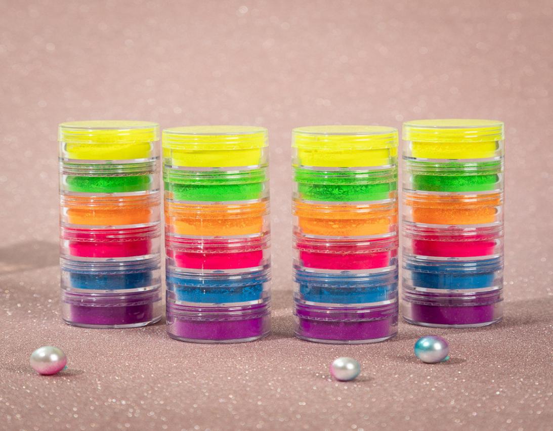 

Eyeshadow Makeup 6 colors Neon Eye Shadow Set Beauty Eyes Cosmetics Make up 6pcs Kit DIY Nail Art Powder9133996, Sky blue