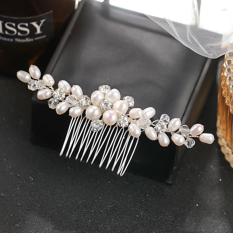 

Hair Clips Freshwater Pearls Comb Elegant Accessories For Women Pearl Decoration Wedding