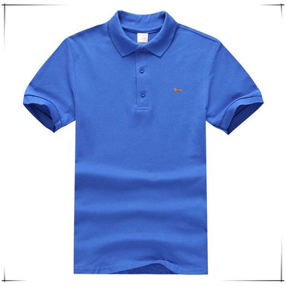 

Brand New men's short sleeve summer polo shirt 100%cotton hot sell harmont solid slim fit thirteen colors blaine breathable soft shirts TBSC, Sky blue