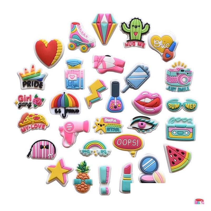 

Shoe Parts Accessories Whosale Colorf Pvc Clog Charms Fit For Shoes And Wristband Bracelet Decoration Party Gifts Drop Delivery Ot7S8