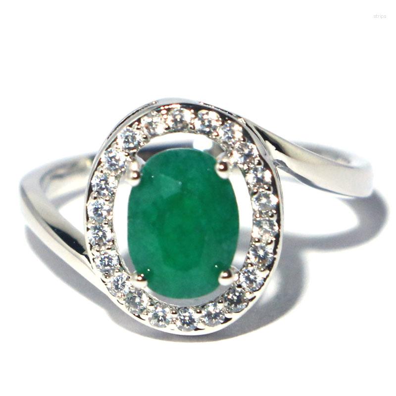 

Cluster Rings 13x11mm Highly Recommend Green Emerald White CZ Fashion Jewelry Silver Ring