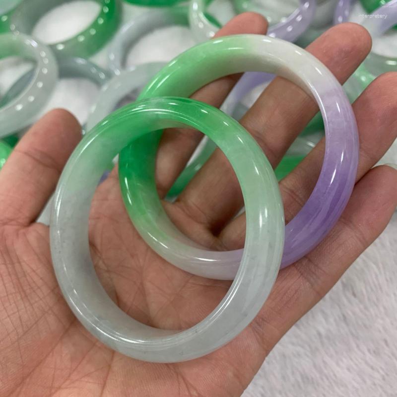 

Bangle A Class Pure Natural Bangles Original Ecological Pattern Light Purple Floating Flower Kind Jade Bracelet Jewelry Accessories