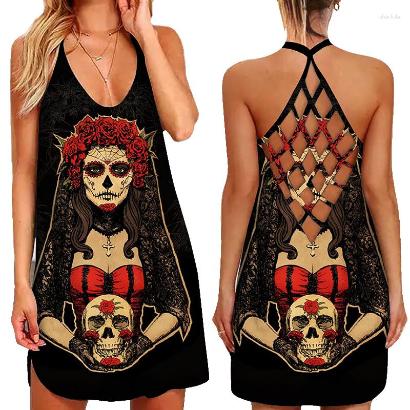

Casual Dresses Summer Vintage Dress Women Sexy Sleeveless Club Party Ladies Beach Mini Streetwear Clothes, Qfj