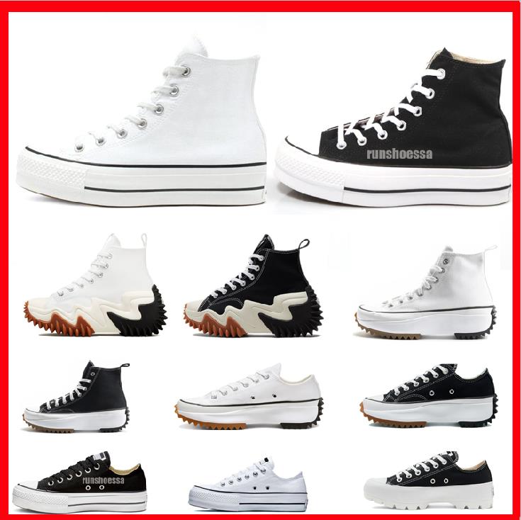 

converse men women shoes Canvas Shoes Sneaker Thick Bottom platform converses shoes Designer Black White Run Star Motion shoes, Color #12
