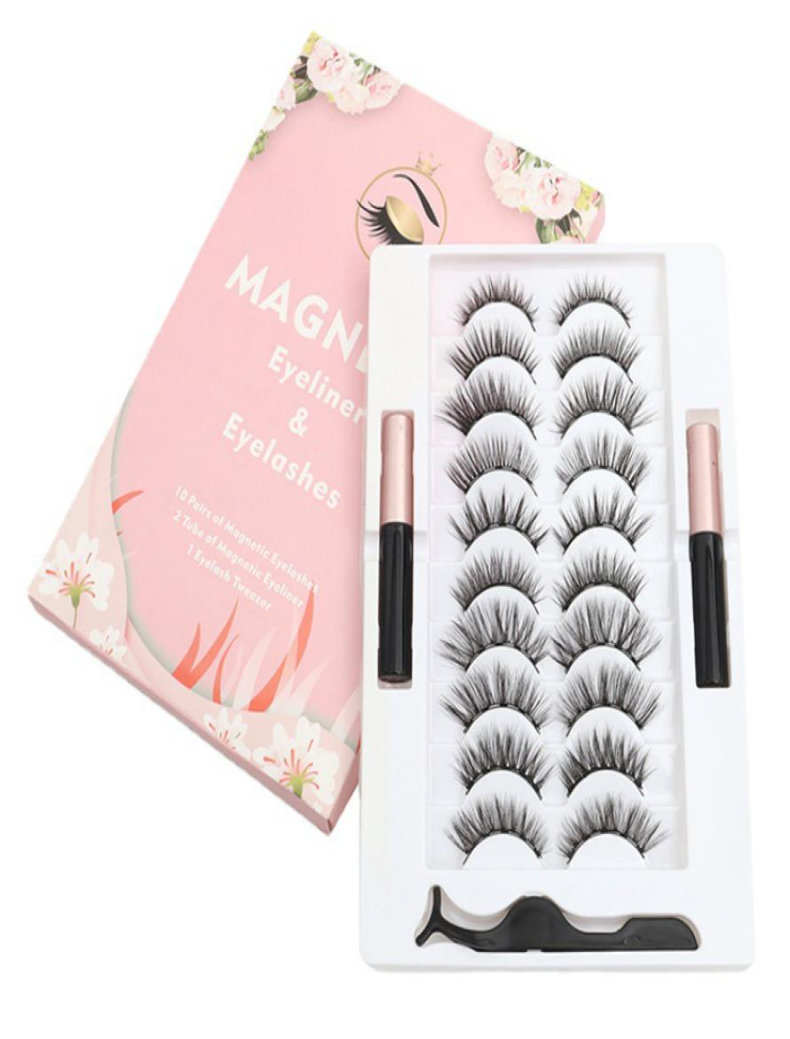 

False Eyelashes Eyes Makeup Glue Ten pairs of magnetic Eyeliner suit to adsorb Natural Beautiful Confident2282562