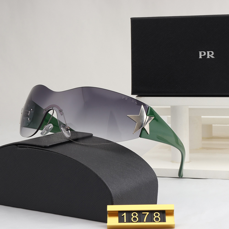 

2023ss PRa sunglasses Diamond oval frame miu Sunglasses designer Women's radiation resistant personality Men's retro glasses board High grade high appearance value