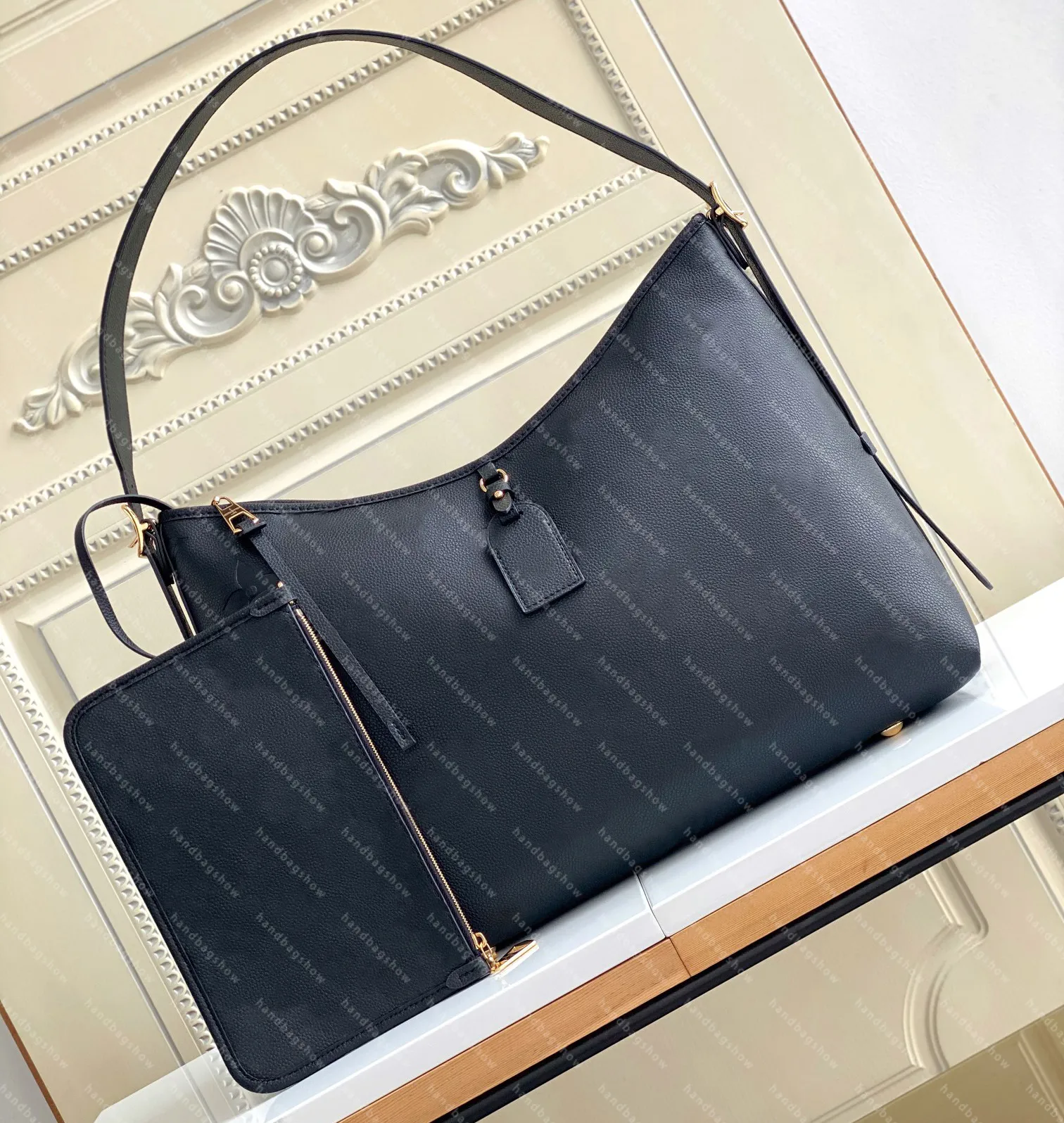 bags Tote bag CARRYALL Luxury handbag 2 PCS Designer Shoulder Bag Embossed Leather Vintage Hobo Bags with Zipper Pouch Wallet Lady Handbags 2 set-image-878539657