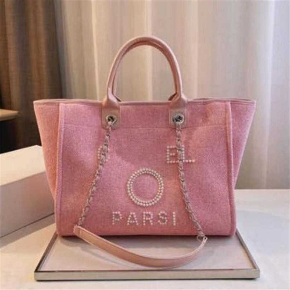 

Luxury Women's Hand Embroidered Pearl Beach Bag Big Ladies Small Backpacks Canvas Chain Backpack Evening Handbags JJTL 60% Factory Outlet Sale