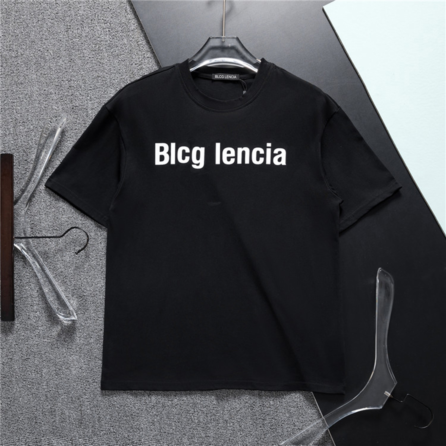 

BLCG LENCIA 2023 Summer New 100% Cotton Fabric T-shirt Men High Quality Print Color Mens Designer T shirt Paris fashion Tshirts Tops 22451, White