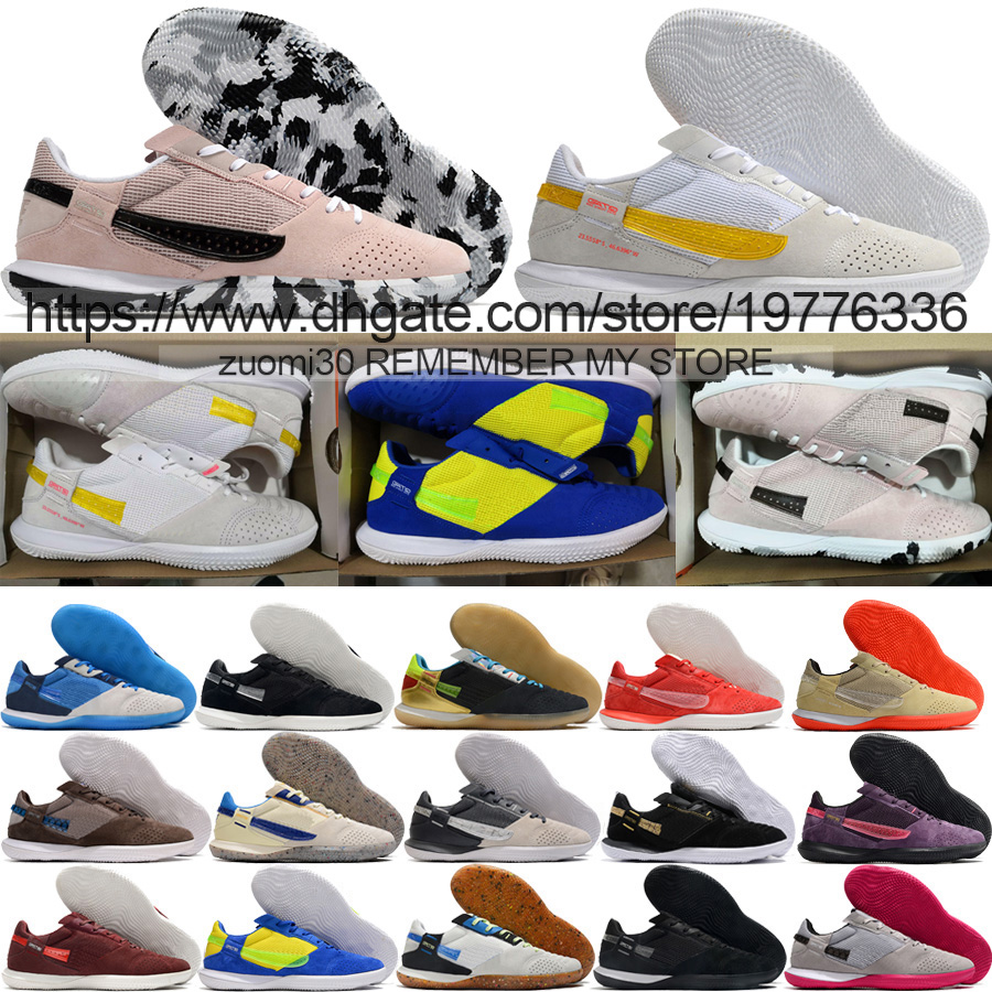 

Send With Bag Quality Soccer Boots Streetgato IC Indoor Soft Fur Leather Lithe Football Cleats Men MD Sole Comfortbale Training Street Gato Retro Soccer Shoes US 6.5-12