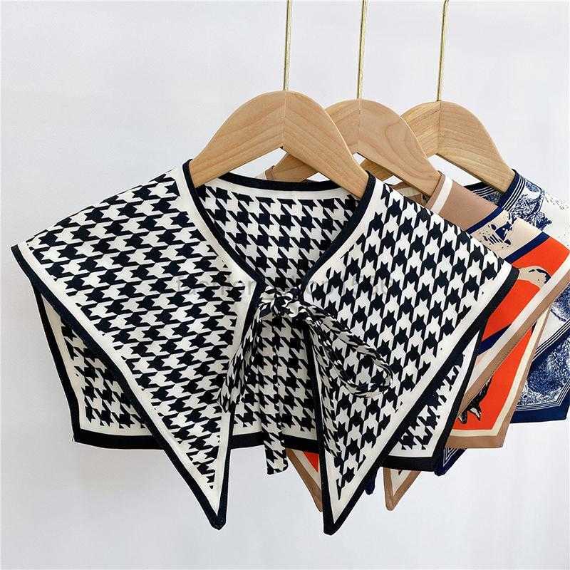 

Neck Ties Shoulder Silk Scarf Shawl Female False Collar Waistcoat Decoration With Cervical Spine Knotted Cape Detachable Lapel Decorat