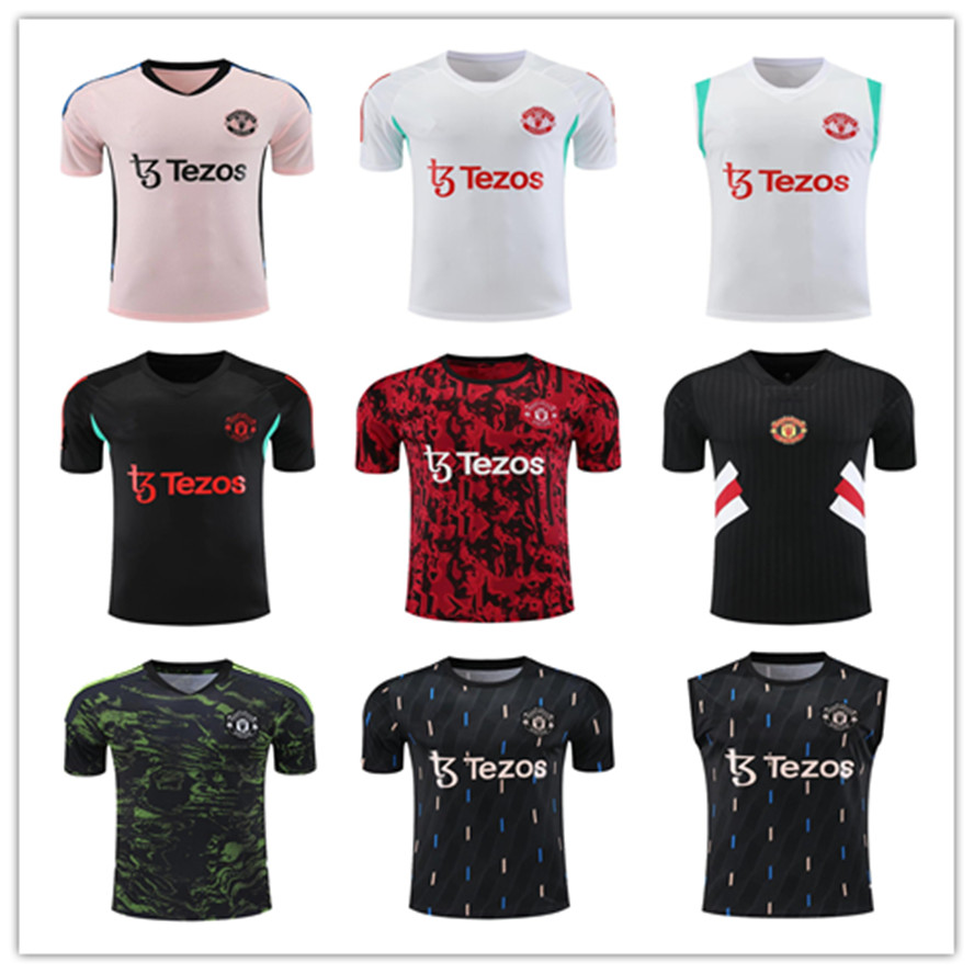 

23 24 Men MAn UTD TRACKSUIT Football Jersey polo Set Adult Training Soccer Jerseys 2023 2024 mens Short Sleeve Tank Top