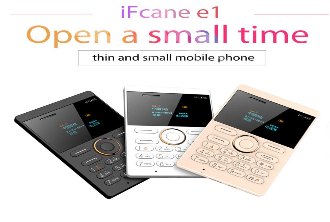 

Fast Ultra Thin iFcane E1 Mini Card Phone Student unlocked Mobile Phone Pocket Phone Low Radiation Multi Language4358436, Gold