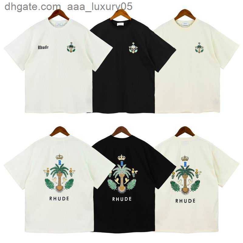

RHUDET-shirt Men' Shirts T-Shirts women 2023 SIZE new mens couples t Tees 20R2LG{category} European men American popular T rhude 100%Cotton US luxury Brand, Q1111