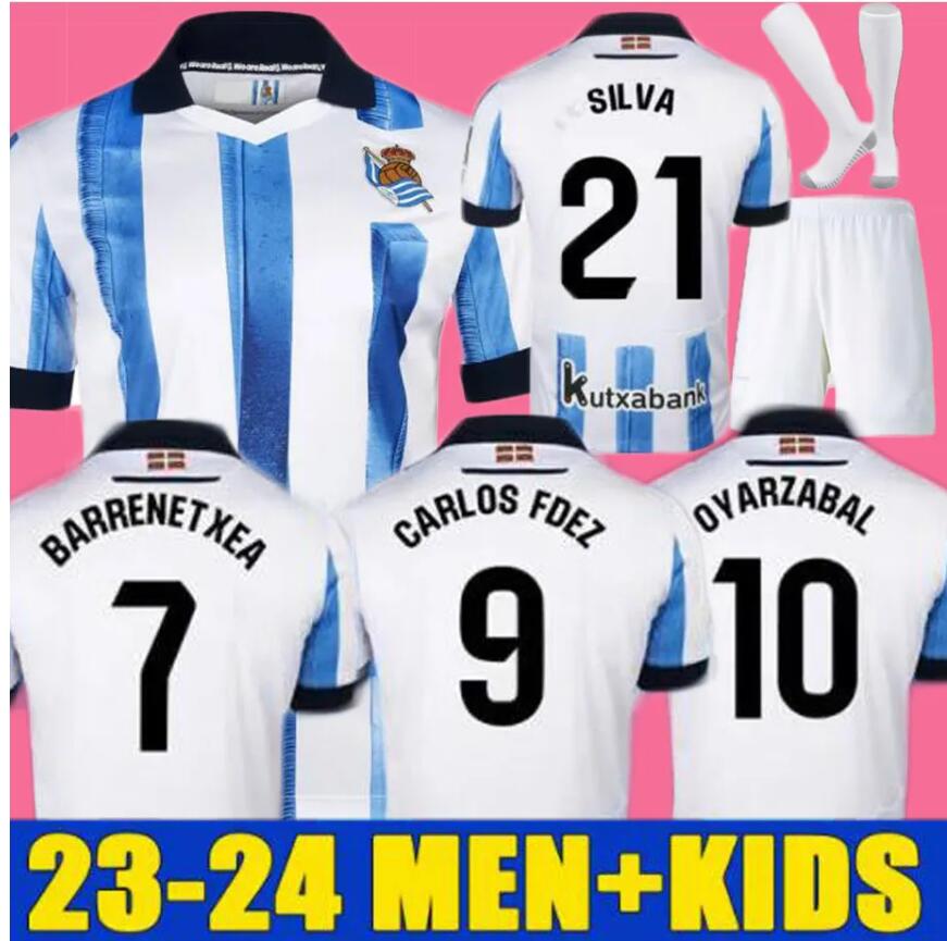 

REAL Sociedad 2023/2024 Soccer Jerseys SORLOTH OYARZABAL SILVA Football Shirt 23/24 SADIQ ILLARRA MERINO CARLOS FDEZ camiseta BARRENE BRAIS MENDEZ Men kids uniform
