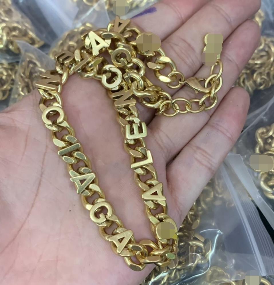 

Titanium steel Great B letter Thick chain necklace female exaggerated temperament retro glamorous earrings women Punk 18K gold pla7706669, Mixed colors