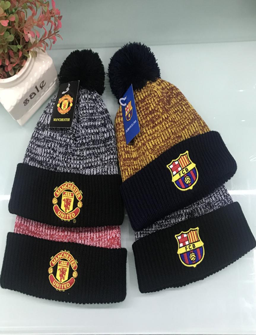 

MAN UNITED ACM Hight quality football club Beanies men women autumn winter beanies knitted letter embroidery casual ladies pompom5031633