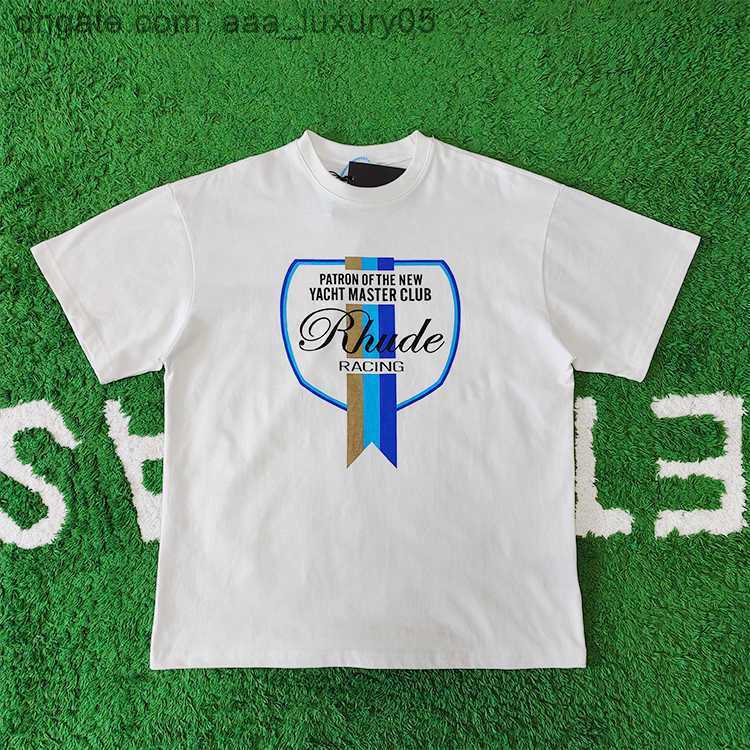 

Designer Fashion Clothing Tees TShirts Small Trend Brand Rhude Summer Printing American Cotton Loose Summer T-shirt Men Women Tops Streetwear Hip hop, White