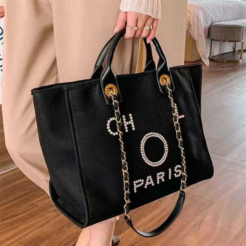 

Women's Luxury Hand Canvas Beach Bag Tote Handbags Classic Large Backpacks Capacity Small Chain Packs Big Crossbody RQQ5 75% Off USA outlet online, Beige