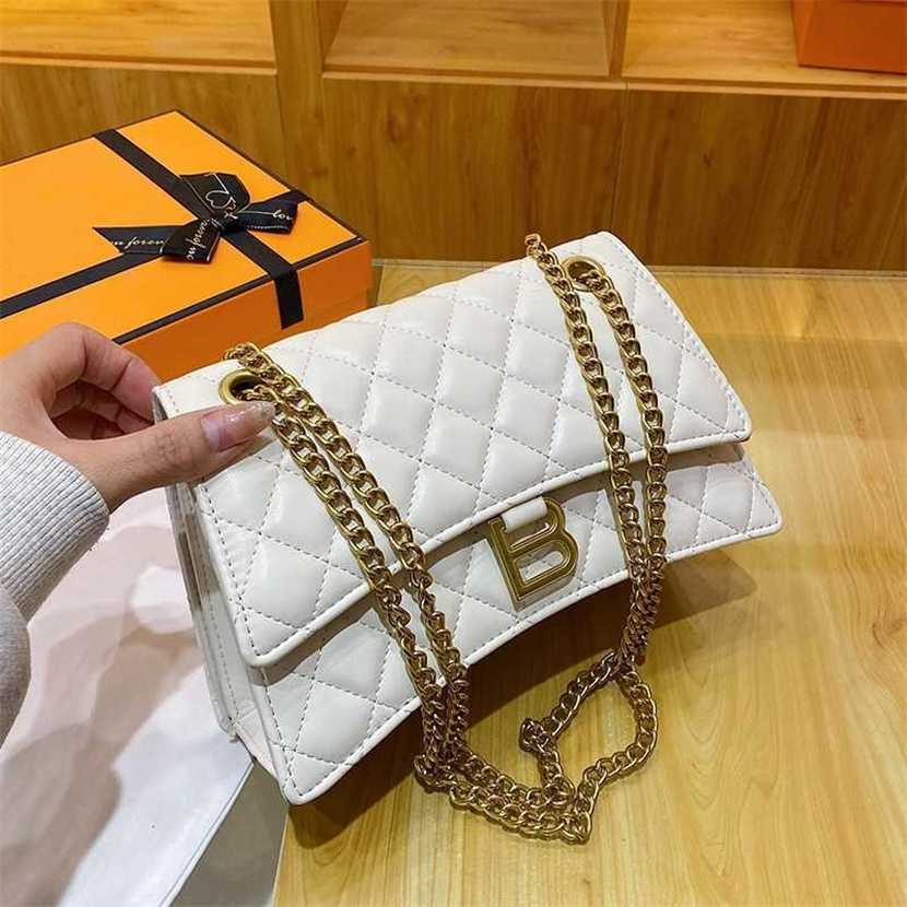 

Designer bag 2023 handbag Spring/Summer New Crocodile Pattern Hourglass One Shoulder Diagonal Cross Chain Women's, Style 1 ling ge white