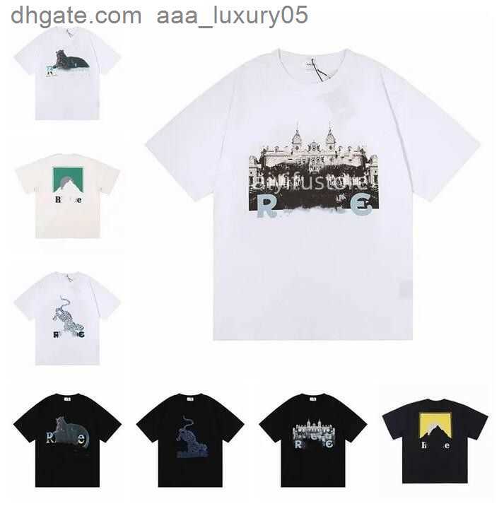 

2023 Designer shirts Summer Mens T-Shirts Womens rhudes Designers For Men tops Letter polos Embroidery tshirts Clothing Short Sleeved tshirt large Tees Size S-XL