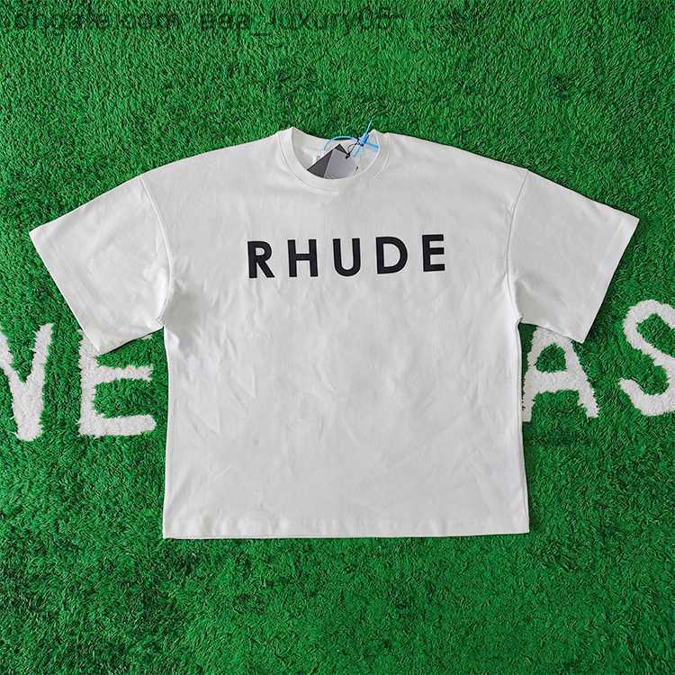 

Designer Fashion Clothing Tees TShirts High Street Trend Brand Rhude Simple Letter Pure Cotton Versatile Loose Bottom Shirt T-shirt Men Women Tops Streetwear Hip hop, Rhude simplified letter short sleeve