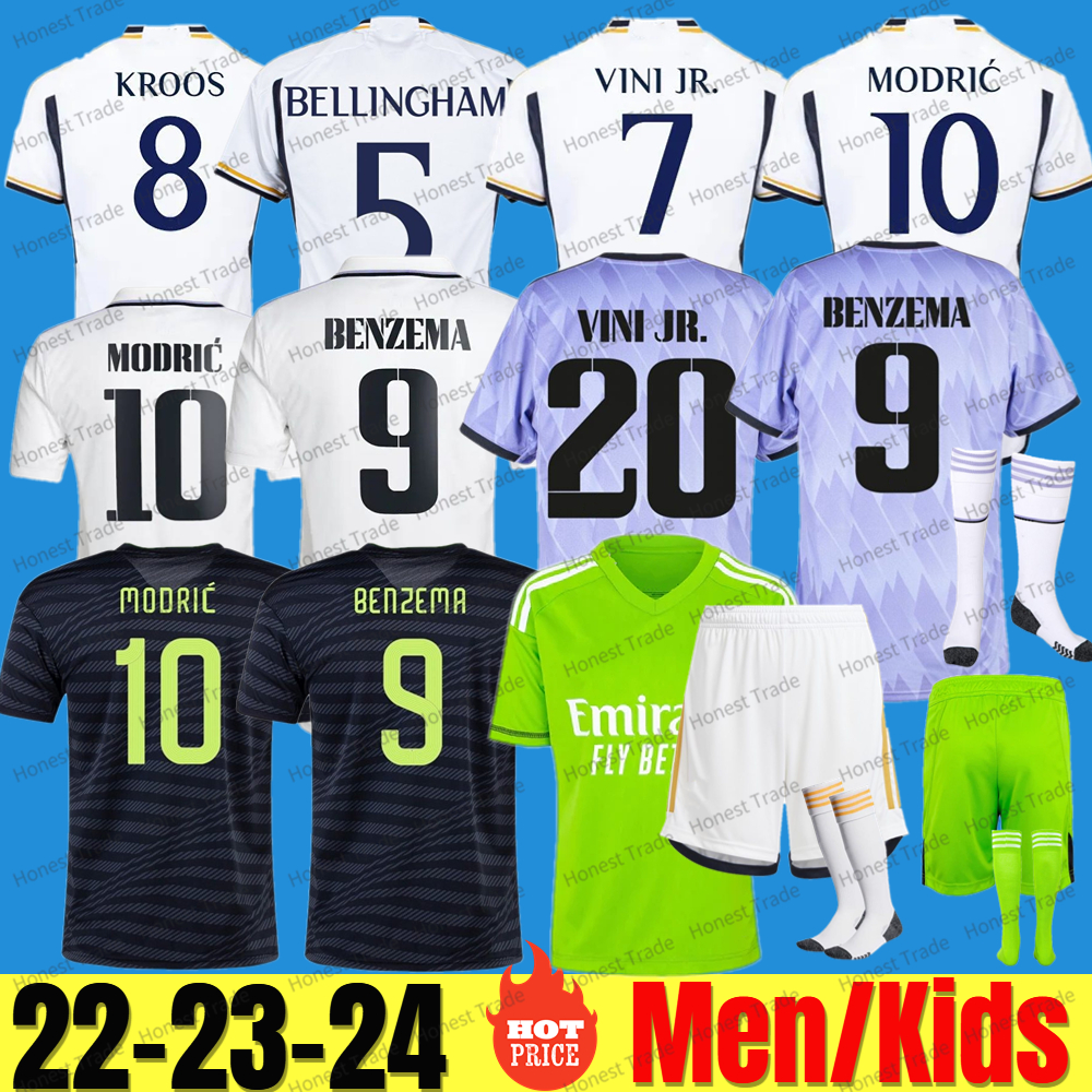 

2023 2024 BELLINGHAM VINI JR soccer jerseys Tchouameni 23 24 football shirt CAMAVINGA ALABA MODRIC Rodrygo 11 Camisetas men kids kit uniforms fans player Champions, 23 24 gk aldult