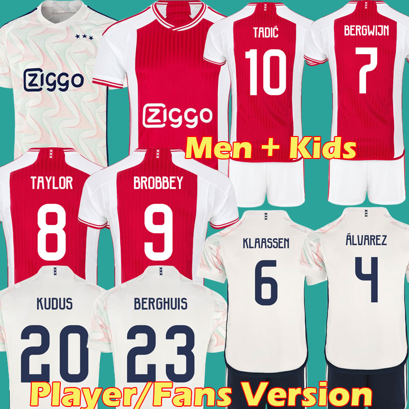 

TADIC 23  Soccer Jerseys BASSEY BERGHUIS black Kit KLAASSEN BERGWIJN CRUYFF 2023 2024 Home AJAXS football shirts men kids uniforms BROBBEY kits S 3XL 4XL, Away league