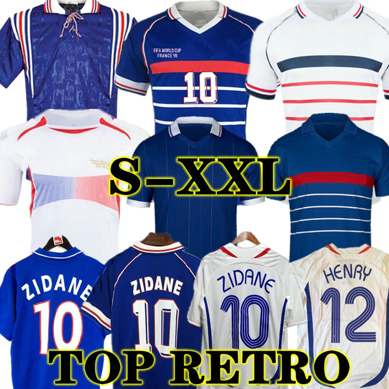 

1998 RETRO 2002 ZIDANE HENRY soccer jerseys French club 1996 2004 Football 1984 shirt Trezeguet 1982 finals 2006 Deschamps 2000 Pires Maillot de footbal, 2002 home