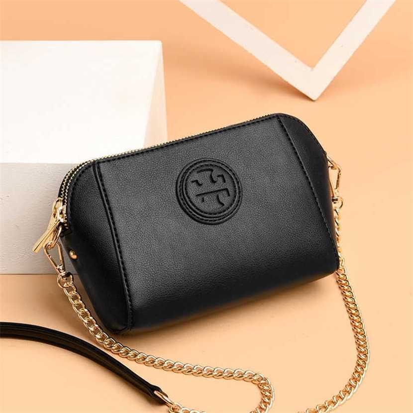 

Designer bag 2023 handbag Soft Leather Crossbody Chain Mini Women's New Versatile Shoulder Cross Shell Small Tide, Black11