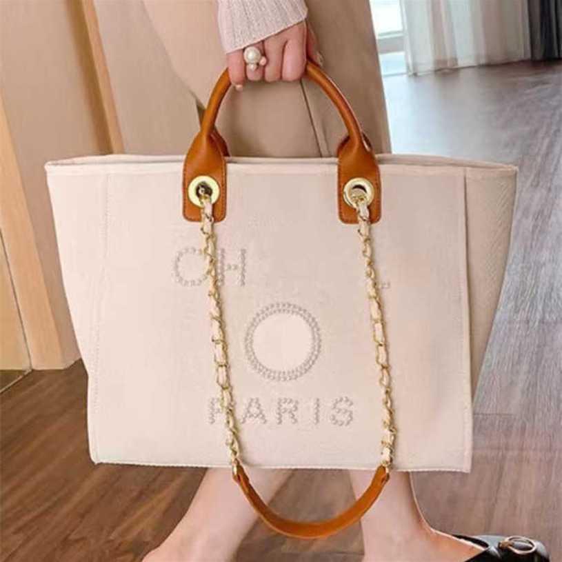 

Luxury Women's Hand Canvas Beach Bag Tote Handbags Classic Large Backpacks Capacity Small Chain Packs Big Crossbody NWNB us 90% off outlet online, Beige