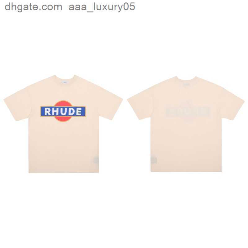 

Designer Fashion Clothing Tees TShirts Summer Print High Street Loose Oversize Couple Wear Men's Women's Trend Brand Rhude T-shirt Tops Cotton Streetwear, Apricot
