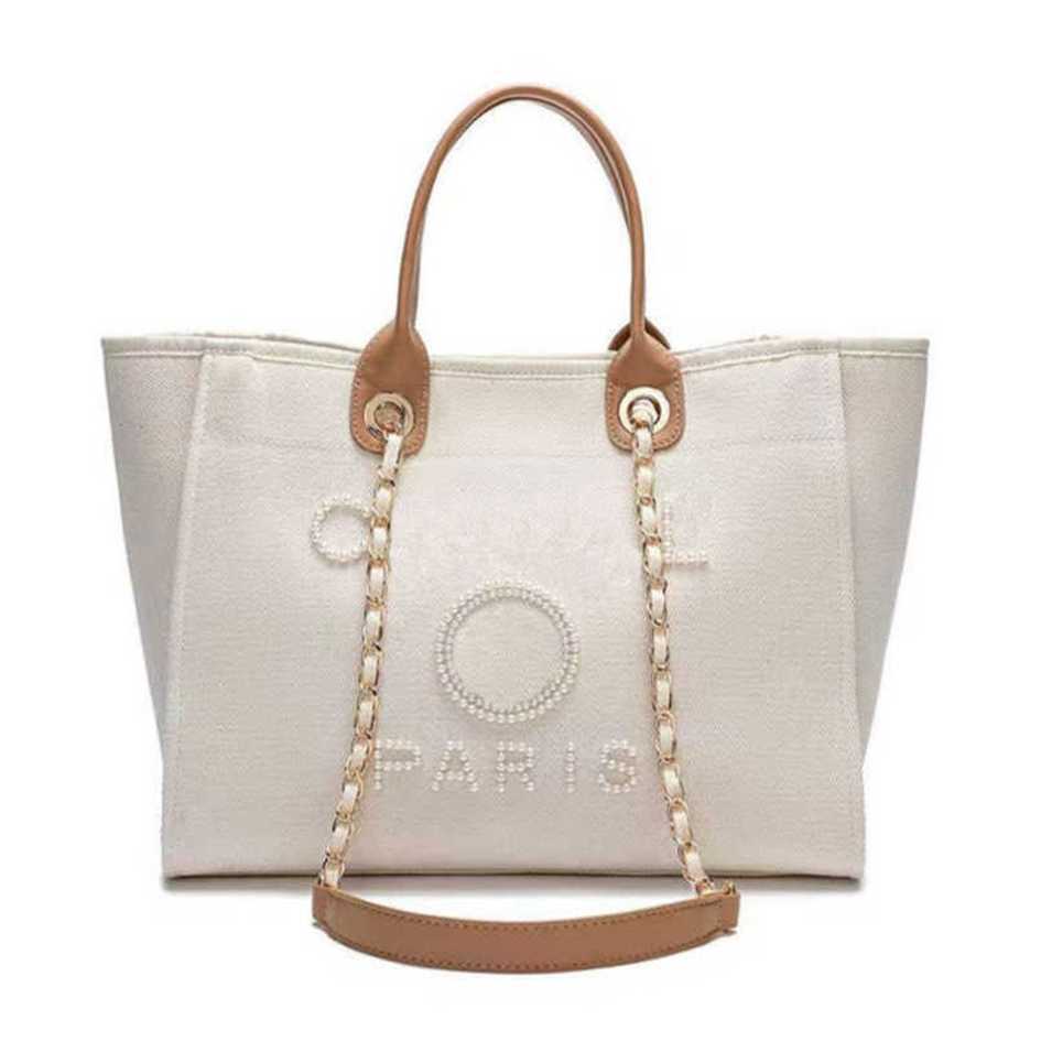 

Women's Classic Luxury Hand Canvas Beach Bag Tote Handbags Large Backpacks Capacity Small Chain Packs Big Crossbody PECL factory outlet 90% off, Size45x30x15cm