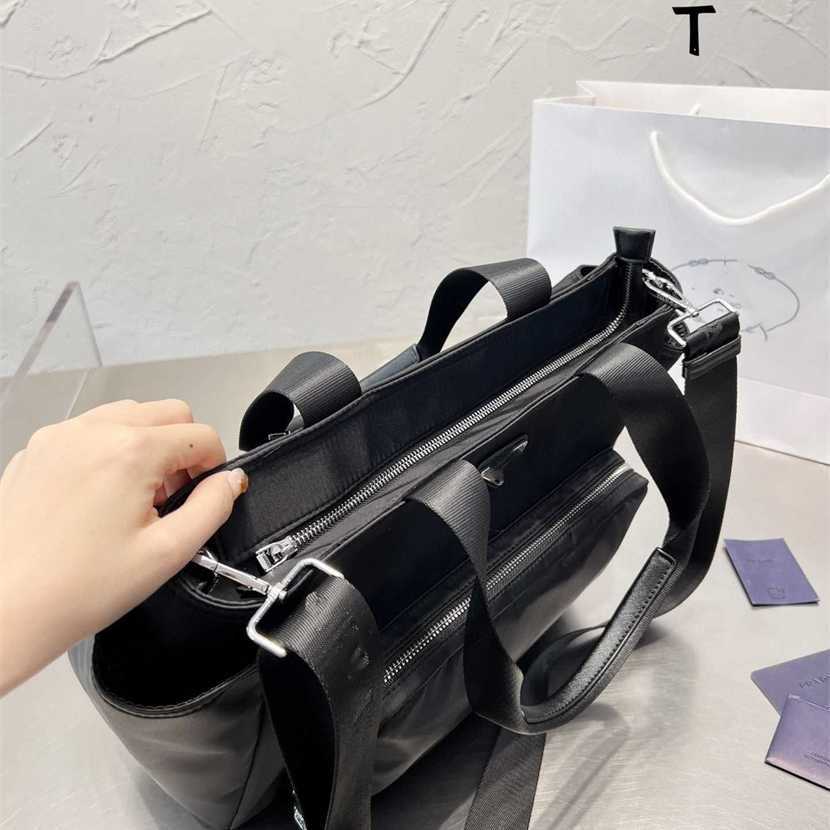 

Designer bag 2023 hand Korean version new shoulder women's nylon carrying crossbody casual large minimalist tote fashionable and versatile trend, Black4