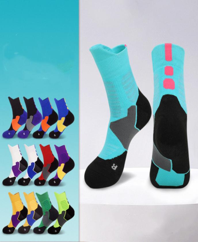 

Professional elite basketball socks men039s towel bottom running children in the tube badminton socks whole2647508, Black