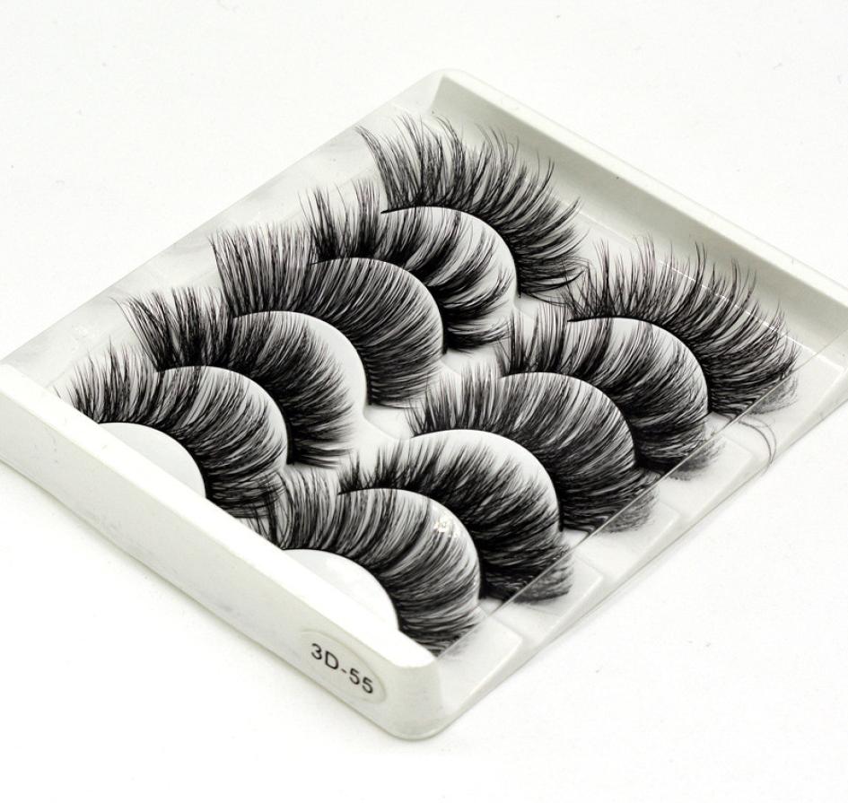 

New 5Pairs Fake 3D Mink Eyelashes Mink Lashes Natural Soft False Eyelashes Makeup Fluffy Wispy Eyelash Extension7768283