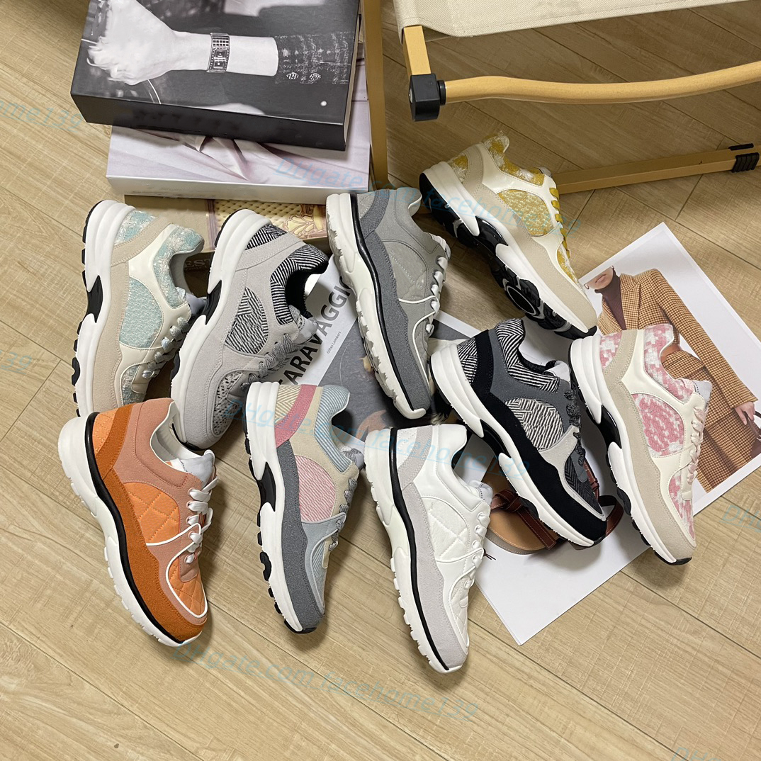 

Vintage Suede tweed Casual Shoes Women sneakers Designer Sneakers Fashion Heightening Platform Shoe Top Quality canvas Leather Running Shoes Trainers, Color#8