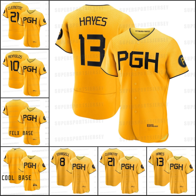 

13 Ke'Bryan Hayes Pirates 2023 City Connect Pittsburgh Baseball Jerseys Bryan Reynolds Carlos Santana Austin Hedges Andrew McCutchen Ji-Man Choi, Lavender