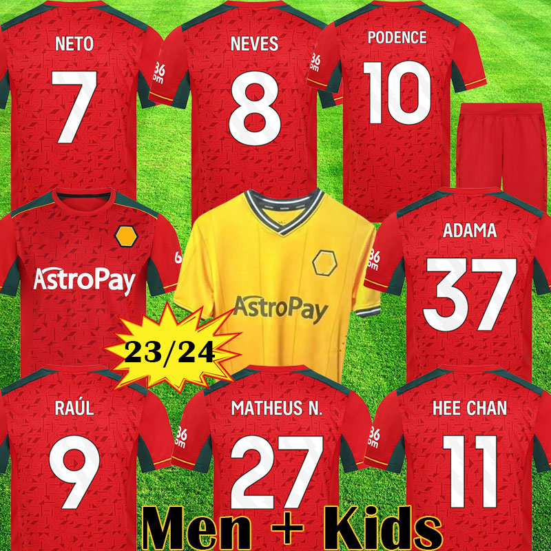 

23 24 GUEDES SARABIA Wolves Soccer Jerseys RAUL MATHEUS NETO NEVES TRAORE 2023 2024 Wanderers PODENCE HEE CHAN Wolverhampton Football Shirts Men Kit Kids uniform, Pl home