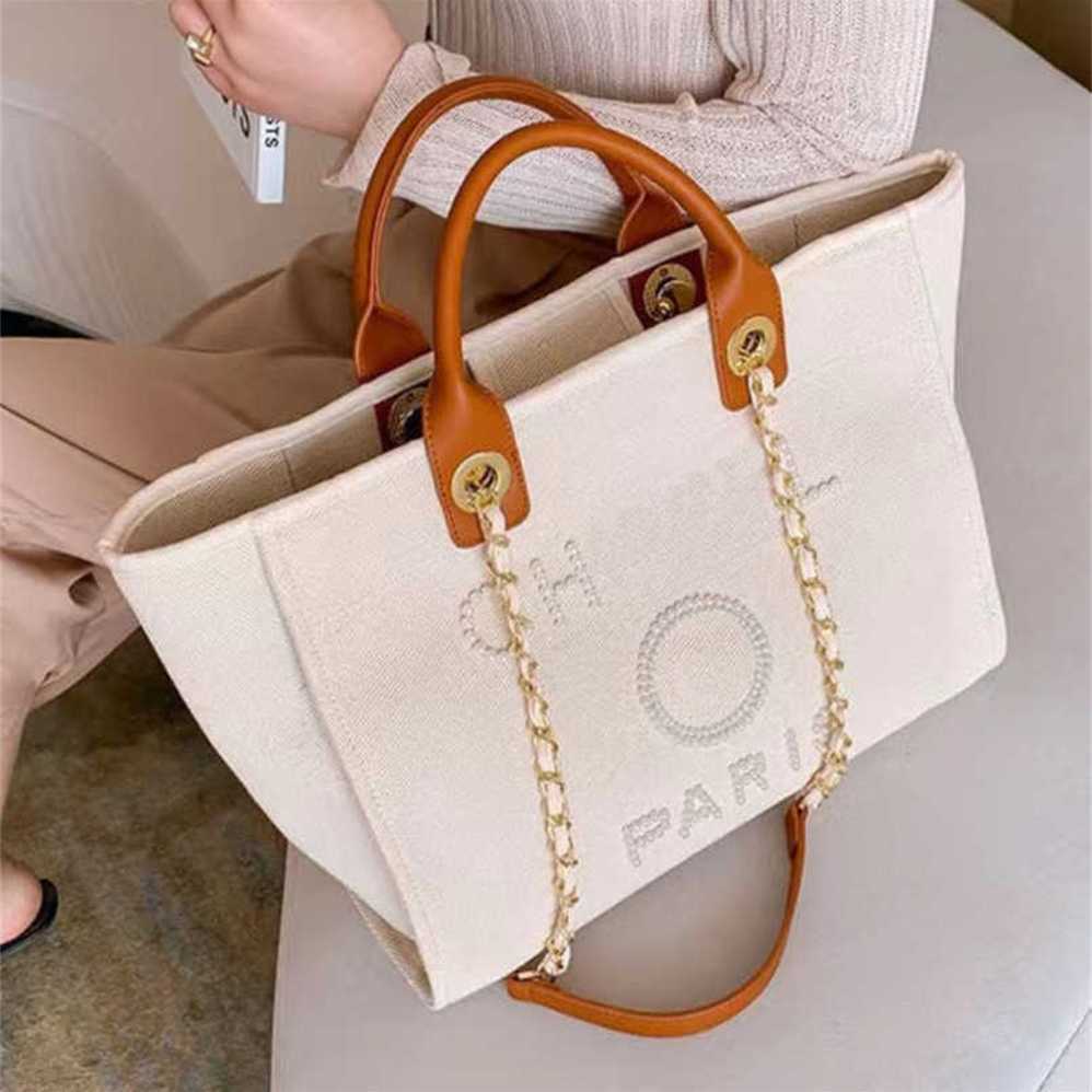

Luxury Women's Hand Canvas Beach Bag Tote Handbags Classic Large Backpacks Capacity Small Chain Packs Big Crossbody 5YA6 60% Factory Outlet Sale, Size45x30x15cm