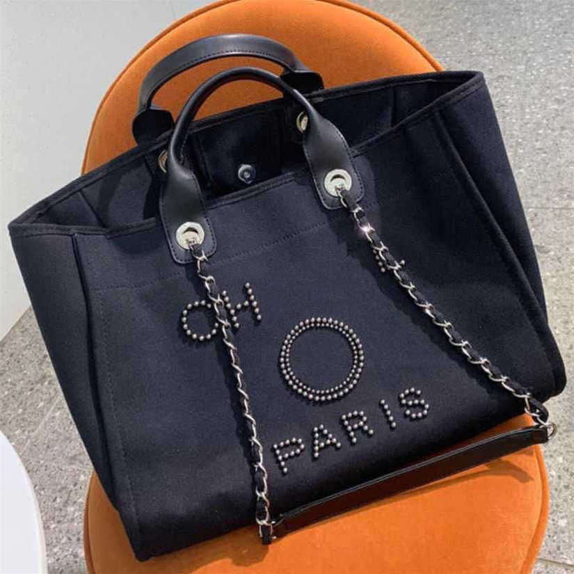 

Women's Luxury Hand Canvas Beach Bag Tote Handbags Classic Large Backpacks Capacity Small Chain Packs Big Crossbody TID3 75% Off USA outlet online, Beige