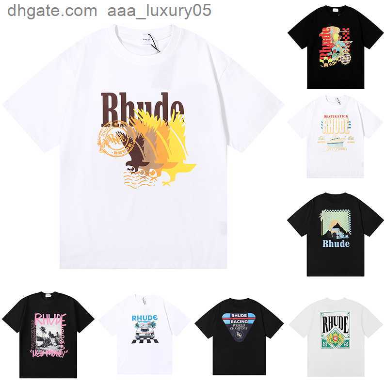 

Top Craftsmanship Rhudes Mens T Shirts Summer Fashion Designer Shirts Street Casual Short Sleeve Beach Style Tees Cotton Printing Tshirt Size S-XL