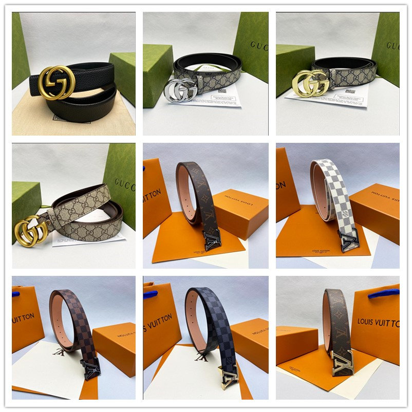 

Men Designers Belts Classic fashion luxury casual letter smooth buckle womens mens leather belt width GG Louis Vuitton louise Viuton vutton Gucci 3.8cm with box