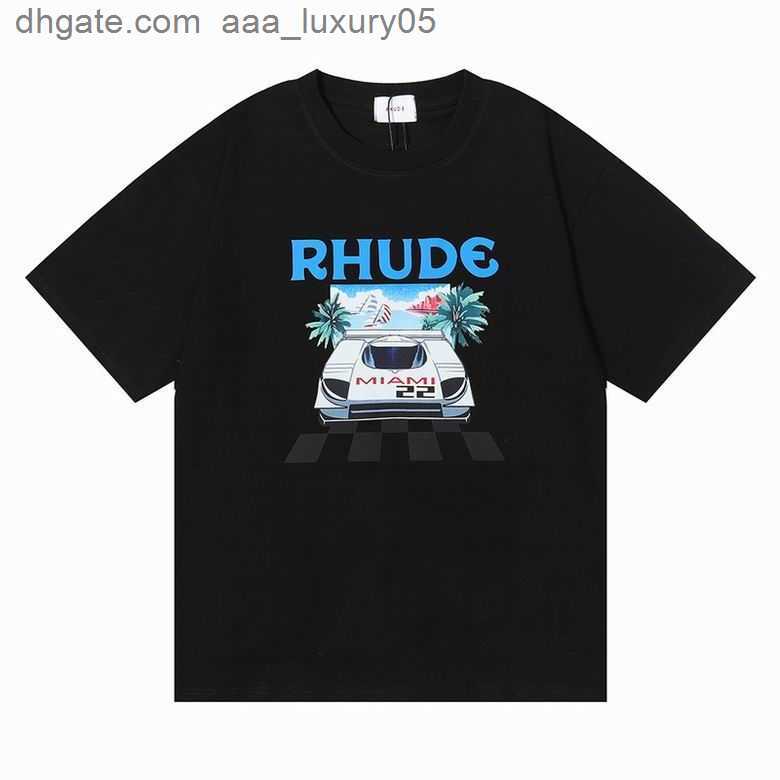 

Rhude TShirt Designer Mens T Shirts Tide Printed tee men women Round Neck short sleeve tshirt Casual Loose Fashion High Street hip hop stylish Tops, 13