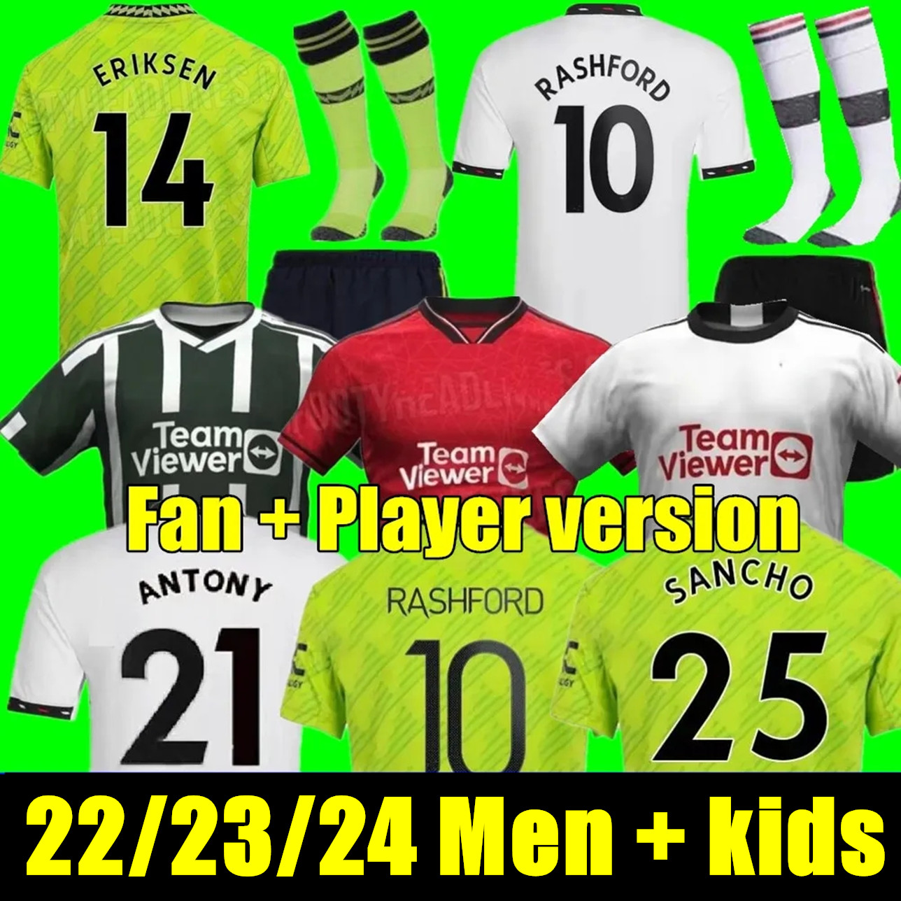 

kids 2023 soccer jerseys SANCHO CASEMIRO MANS UTDS MARTIAL MANCHESTERS B.FERNANDES RASHFORD Martinez Antony ERIKSEN 22 23 24 NEW football shirt men kids kit set TOP, 23 24 hoem patch
