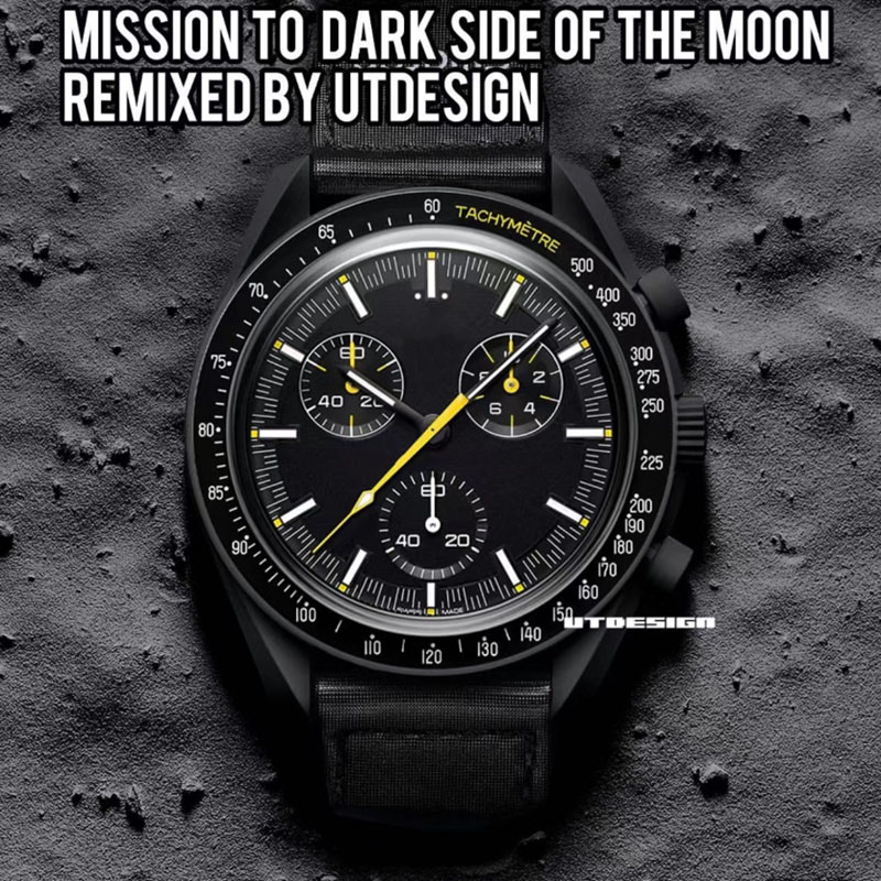 

Bioceramic Planet Moon Mens Watches High Quality Full Function Chronograph Watch Mission To Mercury 42mm Nylon Designer Watches Quartz Clock Relogio