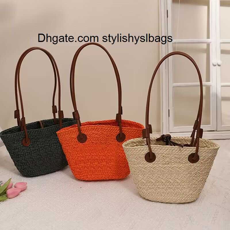 

Evening Bags Simple Designer Straw Woven Women Bag New Versatile Shoulder Bag Fashion Woven Handbag Tote Bag Summer Beach Bag, Dark green
