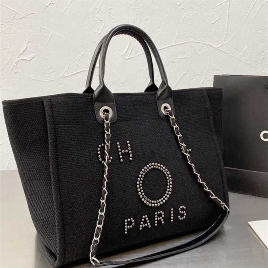 

Luxury Classic Women's Hand Canvas Beach Bag Tote Handbags Large Backpacks Capacity Small Chain Packs Big Crossbody QAC7 factory store usa sale, Size45x30x15cm