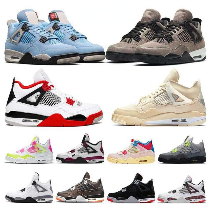 

University Sport Shoes Jumpman 4s Basketball sneakers White Guava Ice Oreo Sail Noir Metallic Purple Black Cat Bred Shimmer Cactus Jack Men Women Sneaker, Color 23