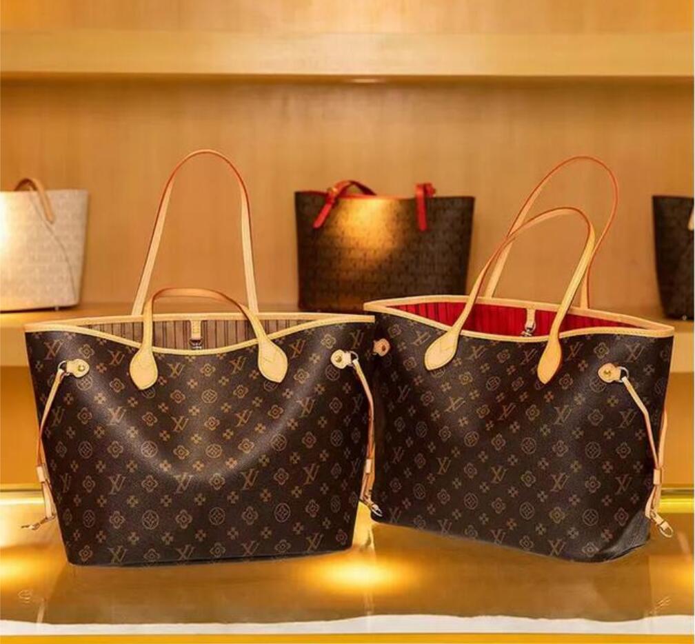 

high quality 2pcs set Top quality Women leather handbag designer lady clutch purse retro shoulder louise Purse vutton Crossbody viuton Bag, White grid
